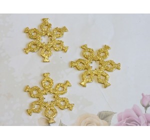 Заготовка фигурка "Снежинки 3"  5*5 см, цв.  золото - 1шт.