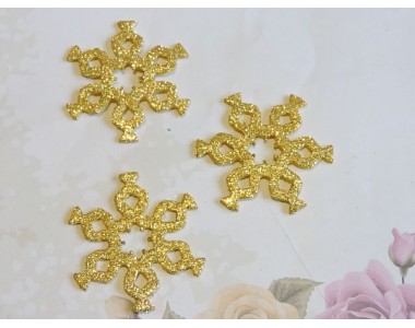 Заготовка фигурка "Снежинки 3"  5*5 см, цв.  золото - 1шт.