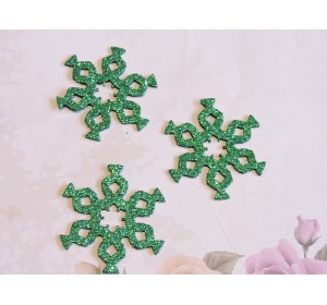 Заготовка фигурка "Снежинки 3"  5*5 см, цв.  зеленый - 1шт.