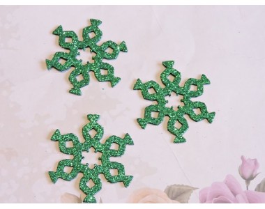 Заготовка фигурка "Снежинки 3"  5*5 см, цв.  зеленый - 1шт.