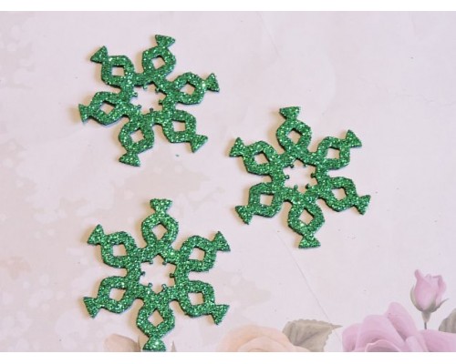 Заготовка фигурка "Снежинки 3"  5*5 см, цв.  зеленый - 1шт.