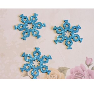 Заготовка фигурка "Снежинки 3"  5*5 см, цв.  голубой - 1шт.