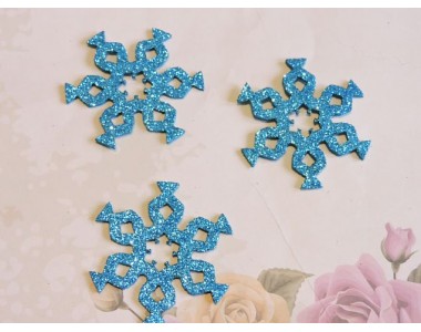 Заготовка фигурка "Снежинки 3"  5*5 см, цв.  голубой - 1шт.