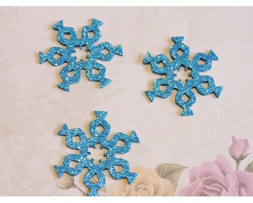 Заготовка фигурка "Снежинки 3"  5*5 см, цв.  голубой - 1шт.