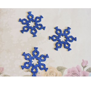 Заготовка фигурка "Снежинки 3"  5*5 см, цв.  синий - 1шт.