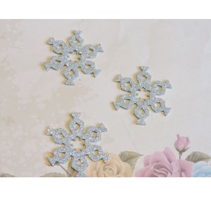 Заготовка фигурка "Снежинки 3"  5*5 см, цв.  серебро - 1шт.