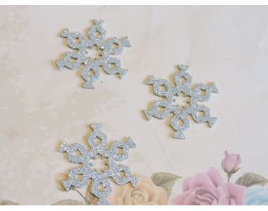 Заготовка фигурка "Снежинки 3"  5*5 см, цв.  серебро - 1шт.