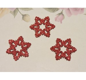 Заготовка фигурка "Снежинка 1" 3*3 см, цв. красный - 1 шт