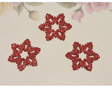 Заготовка фигурка "Снежинка 1" 3*3 см, цв. красный - 1 шт