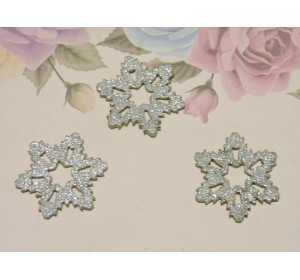 Заготовка фигурка "Снежинка 1" 3*3 см, цв. серебро - 1 шт