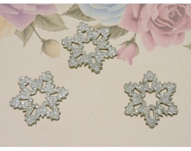 Заготовка фигурка "Снежинка 1" 3*3 см, цв. серебро - 1 шт