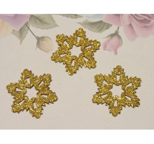 Заготовка фигурка "Снежинка 1" 3*3 см, цв. золото - 1 шт