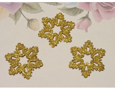 Заготовка фигурка "Снежинка 1" 3*3 см, цв. золото - 1 шт