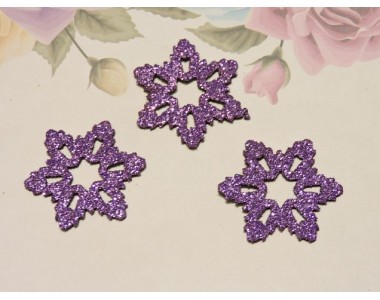 Заготовка фигурка "Снежинка 1" 3*3 см, цв. сиреневый - 1 шт