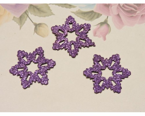 Заготовка фигурка "Снежинка 1" 3*3 см, цв. сиреневый - 1 шт