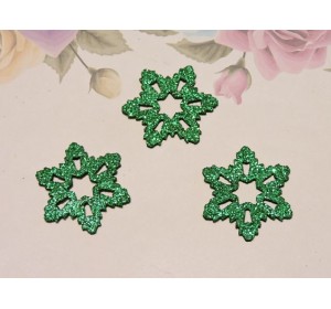 Заготовка фигурка "Снежинка 1" 3*3 см, цв. зеленый - 1 шт
