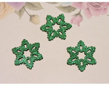 Заготовка фигурка "Снежинка 1" 3*3 см, цв. зеленый - 1 шт