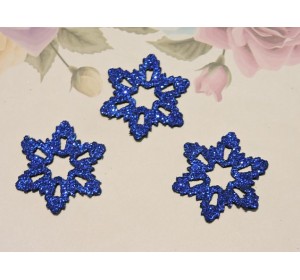 Заготовка фигурка "Снежинка 1" 3*3 см, цв. синий - 1 шт