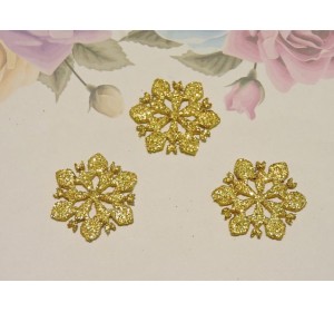 Заготовка фигурка "Снежинка 2" 3*3 см, цв. золото - 1 шт