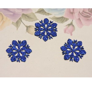 Заготовка фигурка "Снежинка 2" 3*3 см, цв. синий - 1 шт