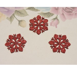 Заготовка фигурка "Снежинка 2" 3*3 см, цв. красный - 1 шт