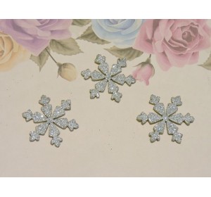 Заготовка фигурка "Снежинка 7" 3*3 см, цв. серебро  - 1 шт