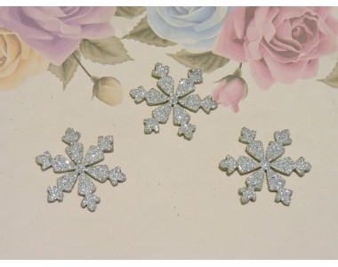 Заготовка фигурка "Снежинка 7" 3*3 см, цв. серебро  - 1 шт