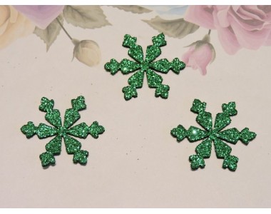 Заготовка фигурка "Снежинка 7" 3*3 см, цв. зеленый  - 1 шт