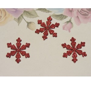 Заготовка фигурка "Снежинка 7" 3*3 см, цв. красный - 1 шт