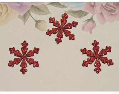 Заготовка фигурка "Снежинка 7" 3*3 см, цв. красный - 1 шт