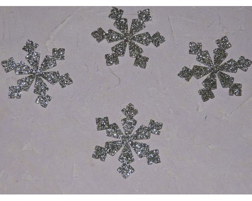 Заготовка фигурка "Снежинка 7" 5*5 см, цв. серебро - 1 шт