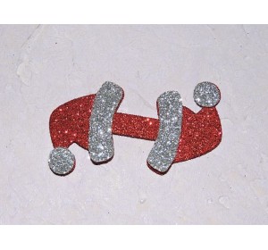 Заготовка сердцевина для бантика "Шапка Санты" 6*3,5 см - 1 шт