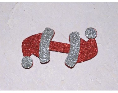 Заготовка сердцевина для бантика "Шапка Санты" 6*3,5 см - 1 шт