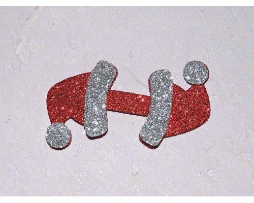 Заготовка сердцевина для бантика "Шапка Санты" 6*3,5 см - 1 шт