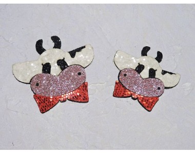 Патчи "Бычок", цв. белый - 1шт