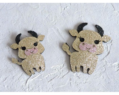 Патчи "Бычок 1", цв. светло-коричневый  - 1шт