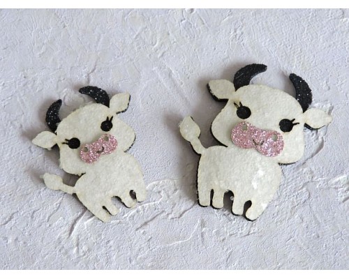 Патчи "Бычок 2", цв. белый - 1шт