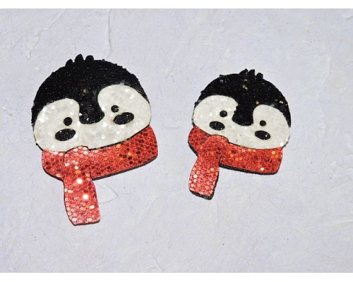 Патчи "Пингвин" цв. красный - 1шт