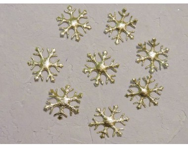 Патчи "Снежинки", 3,9 см цв. золото - 1 шт.