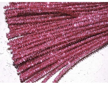 Проволока синельная металлик, цв. розовый - 1 шт