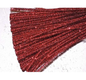 Проволока синельная металлик, цв. красный - 1 шт