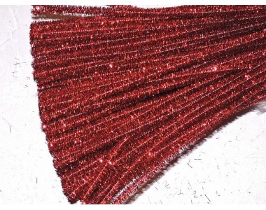 Проволока синельная металлик, цв. красный - 1 шт