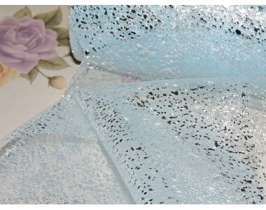 Фатин "Капли" 15 см*1 м, цв. светло-голубой