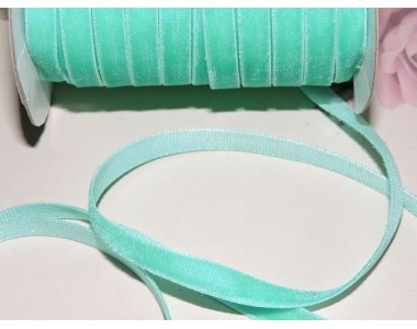 Бархатная лента 0,7 см, цв. аквамарин - 1м