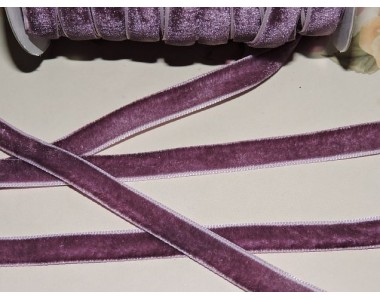 Лента бархатная 10 мм, цв.  вишневая пенка - 1 м