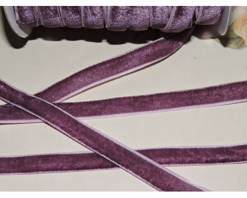 Лента бархатная 10 мм, цв.  вишневая пенка - 1 м