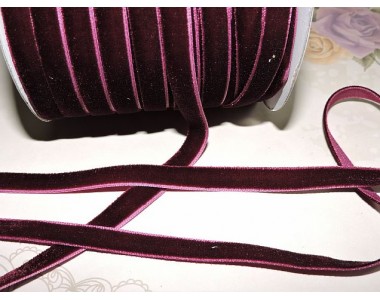 Лента бархатная 10 мм, цв.  бургунди - 1 м