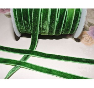 Лента бархатная 10 мм, цв.  травяной - 1 м