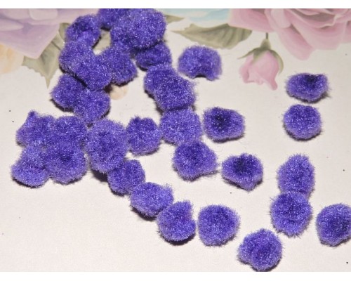 Помпоны 10 мм, цв. сиреневый - 10шт
