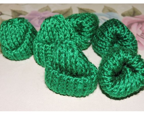 Шапочка вязаная 35*35мм, цв. зеленый - 1 шт.